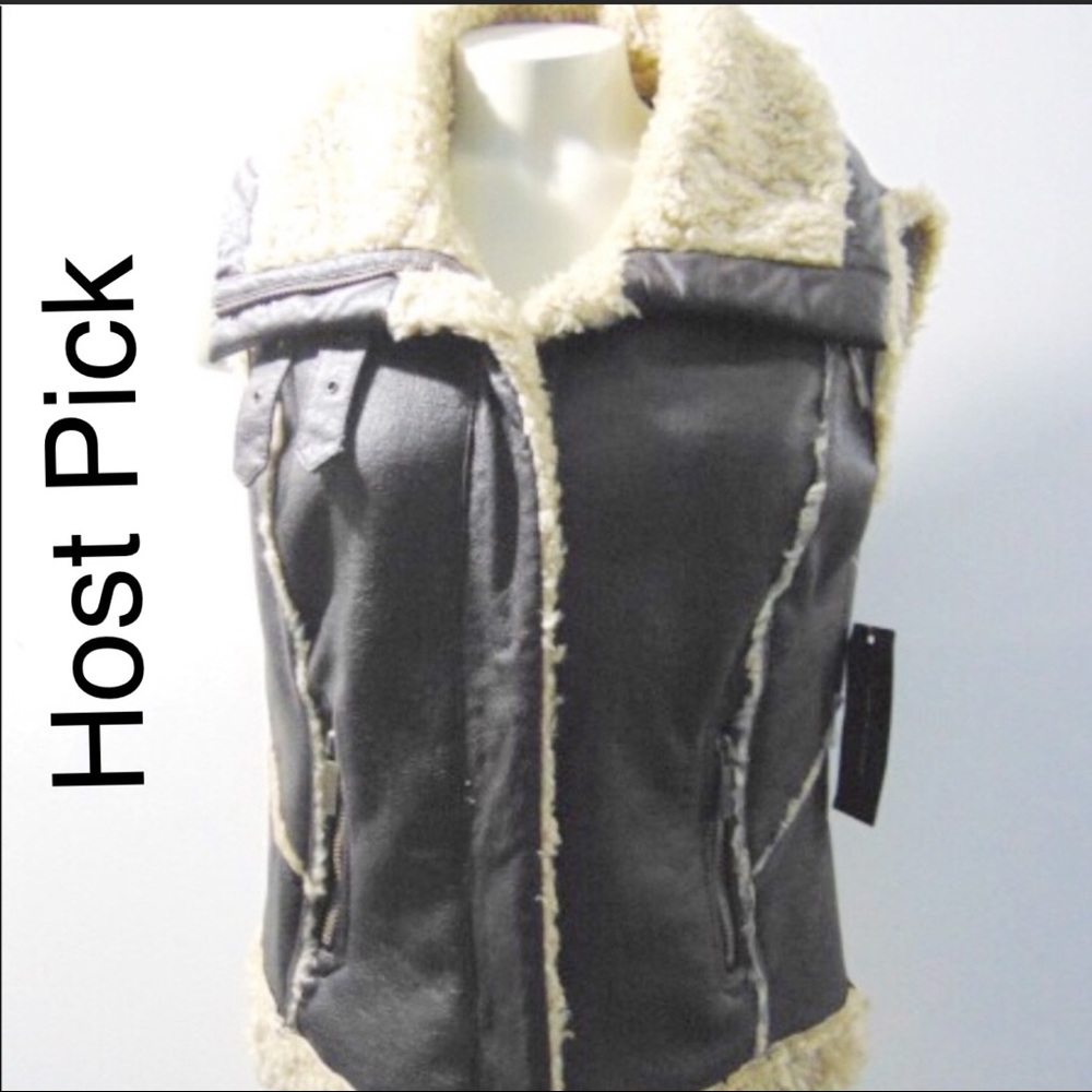 NWT Tommy Hilfiger pleather vest size M
